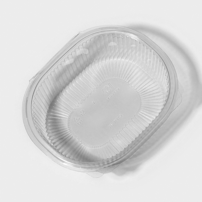 Контейнер пластиковый одноразовый с неразъёмной крышкой ПР-РКС-1000, 1 л, 17,5&times;14,9&times;7,9 см, 10 шт/уп, цвет прозрачный