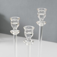 Подсвечник металл, акрил "Вихрь" d=2,2 см, набор 3 шт h=25,5 см, 23,5 см, 21 см Подсвечник металл, акрил "Вихрь" d=2,2 см, набор 3 шт h=25,5 см, 23,5 см, 21 см