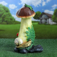 Садовая фигура "Гриб с ягодой и улиткой" 34см Садовая фигура "Гриб с ягодой и улиткой" 34см