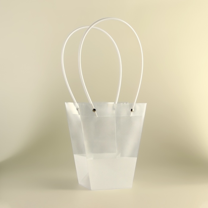 Сумка для цветов прозрачная, влагостойкая, белая, 20х17х10 см Сумка для цветов прозрачная, влагостойкая, белая, 20х17х10 см