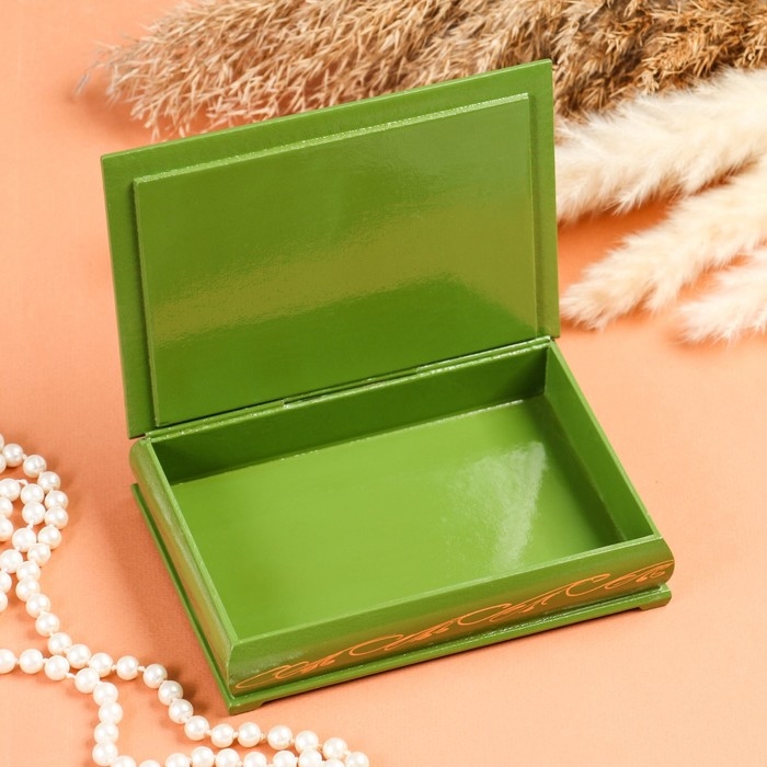 Шкатулка &laquo;Туман&raquo;, зелёная, 11&times;16 см, лаковая миниатюра