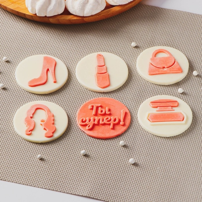 Силиконовый молд для леденцов и шоколада &laquo;Женский набор&raquo;, 22&times;11 см, ячейка d=6 см, цвет прозрачный