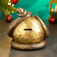 Копилка "Змея с шаром" 16х16х15см, золото Копилка "Змея с шаром" 16х16х15см, золото