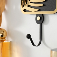 Крючок декоративный дерево "Пальмовый лист" чёрный, зеркальный 4,3х11,5х19,5 см Крючок декоративный дерево "Пальмовый лист" чёрный, зеркальный 4,3х11,5х19,5 см