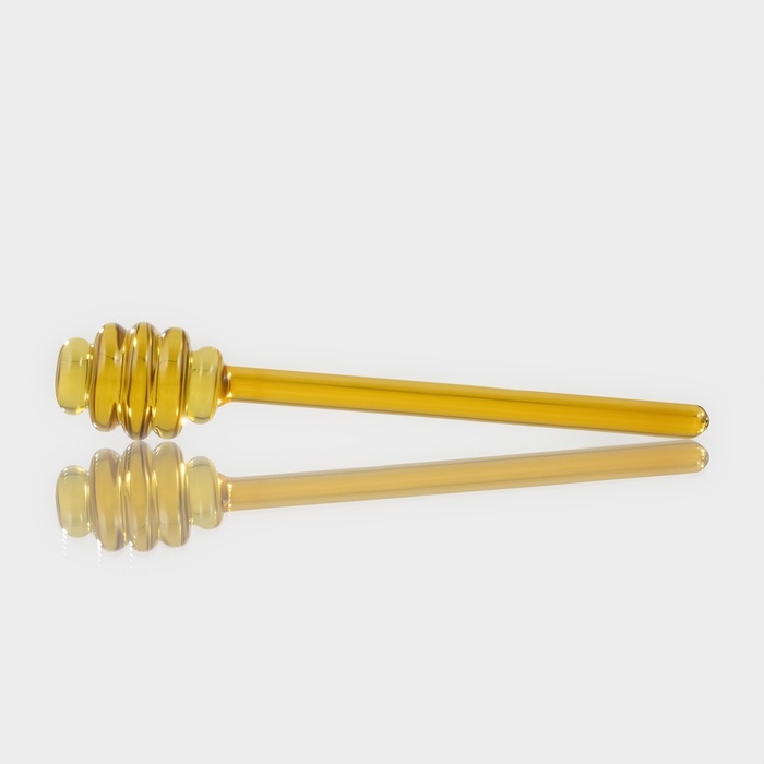 Палочка стеклянная для мёда &laquo;Медок&raquo;, 15&times;3,2 см, цвет жёлтый