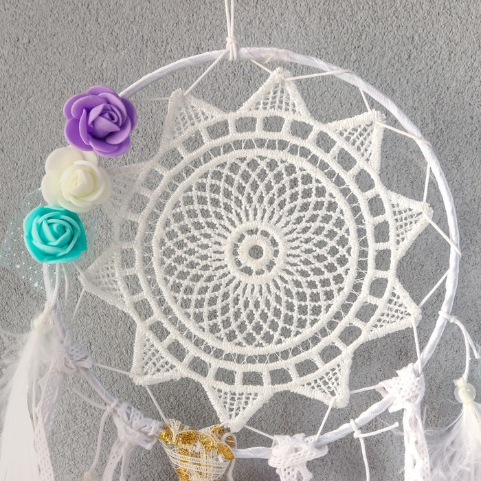 Ловец снов Ловец снов "Кружевной цветок " d=15 см МИКС 52 см