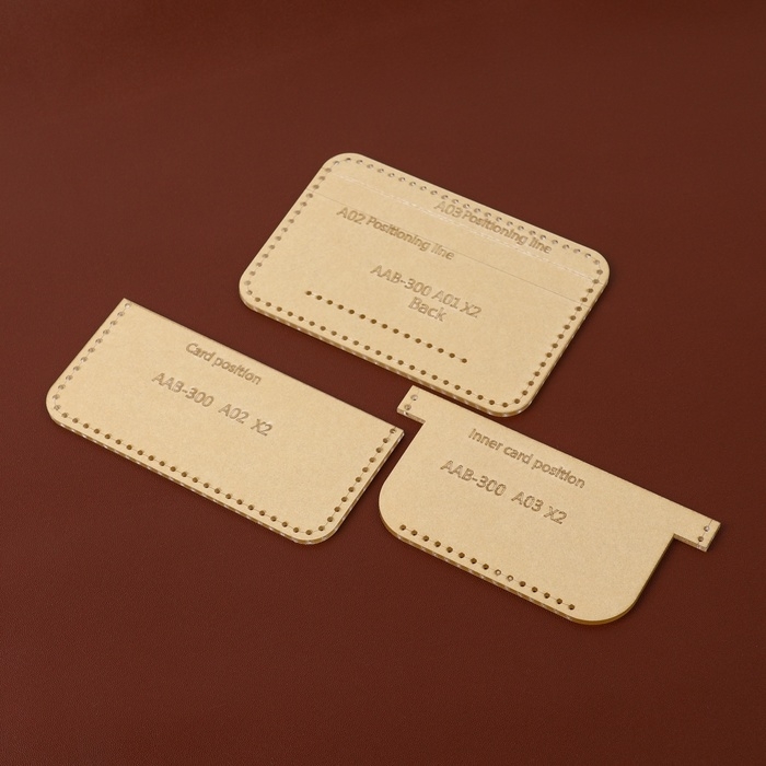 Набор лекал «Картхолдер с отделениями», 7 × 10 × 0,5 см, 3шт, акрил Набор лекал «Картхолдер с отделениями», 7 × 10 × 0,5 см, 3шт, акрил