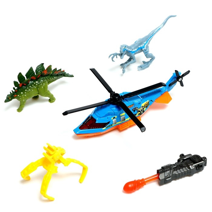 Вертолёт металлический «Дино парк», с динозаврами, МИКС Вертолёт металлический «Дино парк», с динозаврами, МИКС