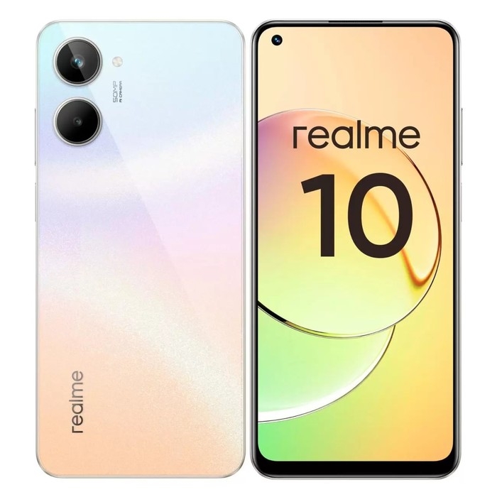 Смартфон Realme 10, 6.4 Смартфон Realme 10, 6.4", SAmoled, 2 sim, 8 Гб, 128 Гб, 50 Мп, 16 Мп, 5000 мАч, белый
