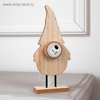 Светодиодная фигура &laquo;Дед Мороз&raquo; 7 &times; 22 &times; 5 см, дерево, батарейки CR2032 (в комплекте), свечение тёплое белое