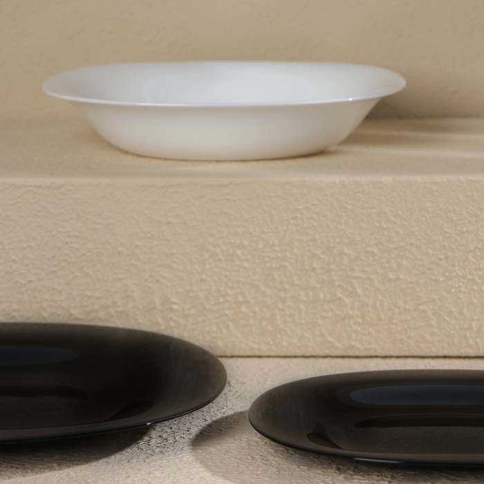 Сервиз столовый Luminarc Carine, стеклокерамика, 18 предметов, цвет белый и чёрный Сервиз столовый Luminarc Carine, стеклокерамика, 18 предметов, цвет белый и чёрный