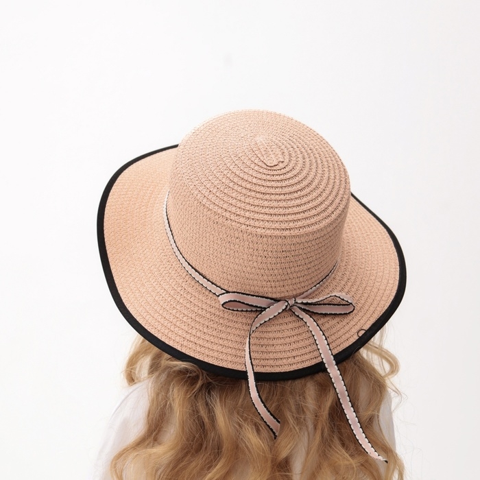 Шляпа для девочки MINAKU Шляпа для девочки MINAKU "Леди", размер 52-54, цвет розовый