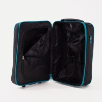 Чемодан детский 33 л (S), отдел на молнии, цвет чёрный/серый