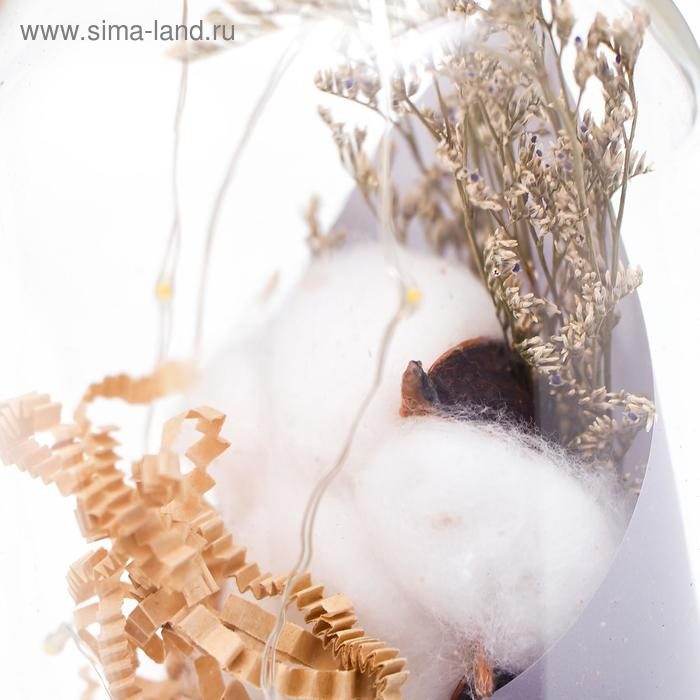 Ночник-колба "Цветок из хлопка" LED батарейки 3хААА МИКС 9,5х9,5х19 см RISALUX