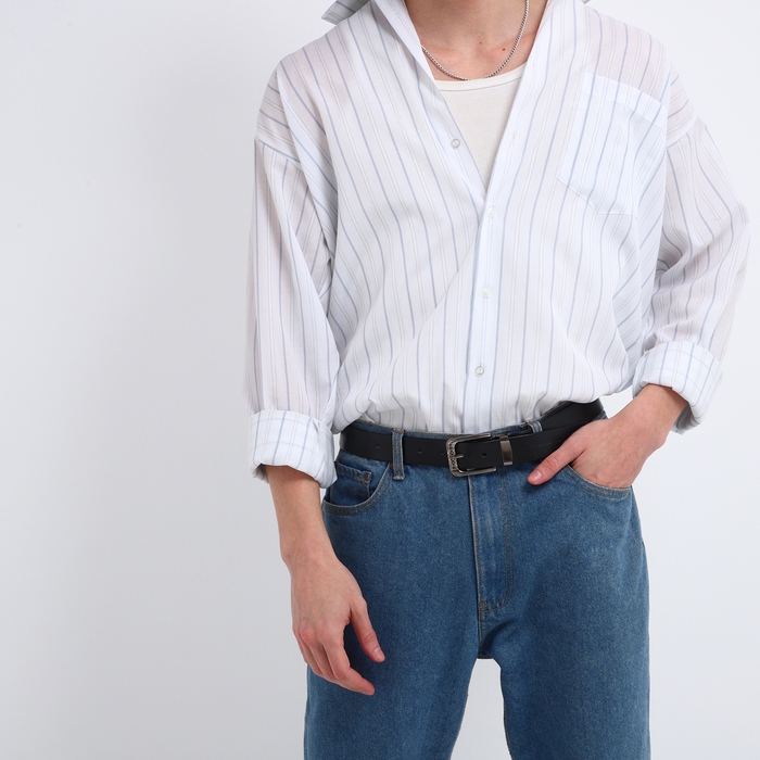 Ремень мужской, ширина 3 см, винт, пряжка металл, цвет чёрный Ремень мужской, ширина 3 см, винт, пряжка металл, цвет чёрный