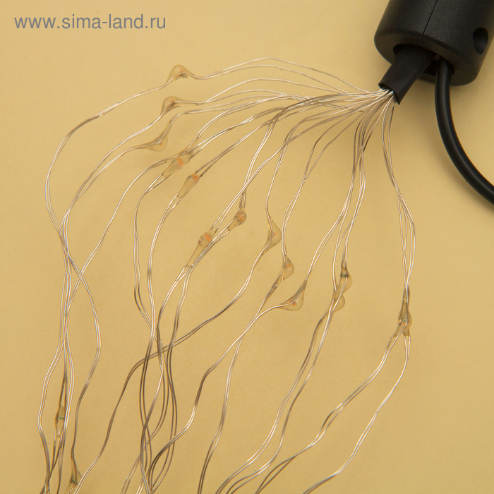 Гирлянда «Конский хвост» 15 нитей по 1.5 м, IP20, серебристая нить, 225 LED, свечение белое, 8 режимов, 12 В Гирлянда «Конский хвост» 15 нитей по 1.5 м, IP20, серебристая нить, 225 LED, свечение белое, 8 режимов, 12 В