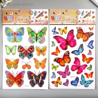 Наклейка пластик многослойная "Бабочки" МИКС 35.5х25 см