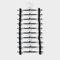 Вешалки для брюк и юбок с зажимами, набор 10 шт, 32×13,5 см, цвет чёрный Вешалки для брюк и юбок с зажимами, набор 10 шт, 32×13,5 см, цвет чёрный