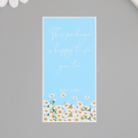 Наклейка бумага благодарность "Ромашки и небо" набор 50 шт 10х5 см