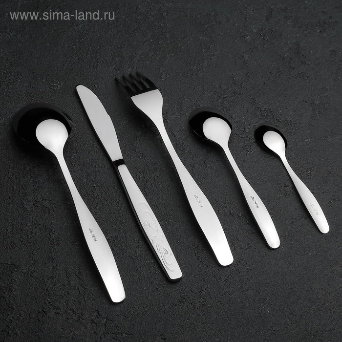 Набор столовый &laquo;Лира&raquo;, 30 предметов, декоративная коробка, цвет серебряный