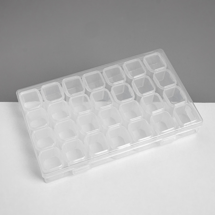 Подставка под украшения с футлярами 28 мест, 17&times;11&times;2,5 см, цвет прозрачный