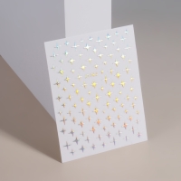 Наклейки для ногтей &laquo;Звезда&raquo;, объёмные, металлизированные, цвет серебристый