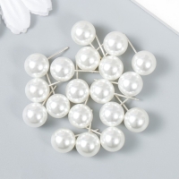 Декор для творчества пластик "Жемчужный шарик со штырьком" 1х1 см набор 20 шт