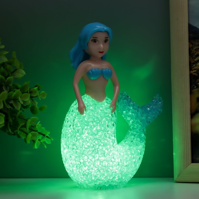 Ночник "Русалочка" LED RGB от батареек 3хLR44 МИКС 10х10х15,5см RISALUX