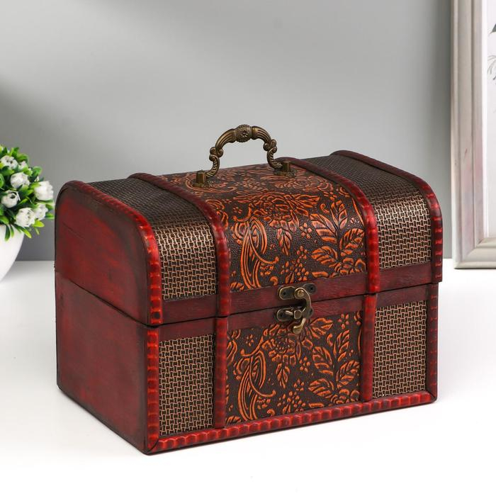 Шкатулка сундук дерево набор 3 шт узор Шкатулка сундук дерево набор 3 шт узор "Лютики" МИКС 22х15х15 см