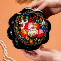 Шкатулка &laquo;Жостово&raquo;, 16&times;16 см, лаковая миниатюра