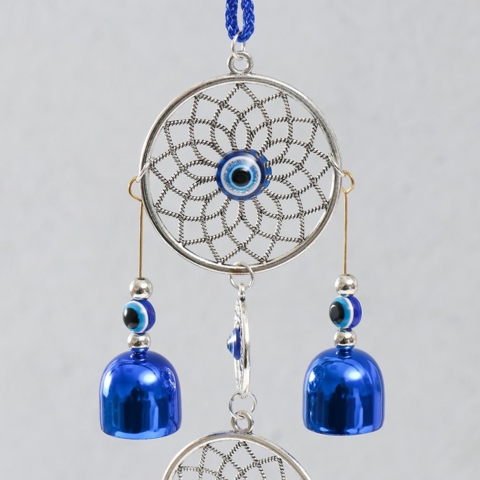 Музыка ветра металл, пластик "Круги цветов от сглаза" 5 колокольчиков h=30 см