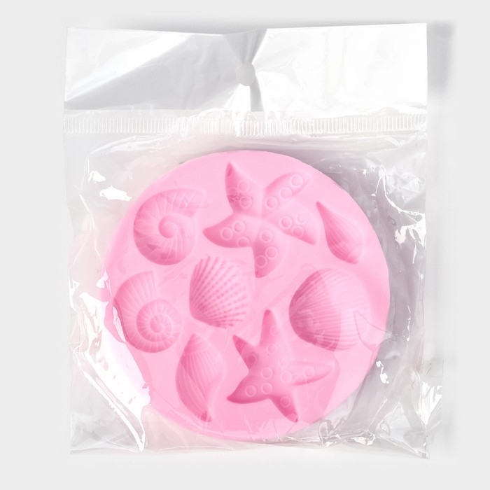 Молд Доляна &laquo;Морские звёзды&raquo;, силикон, 8,7&times;1,1 см, цвет розовый