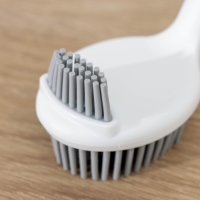 Щётка для посуды Доляна Meli, бамбуковая ручка, двухсторонняя, ворс TPR 1,8 см, 5&times;26,5 см