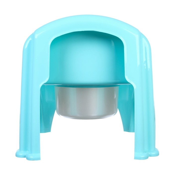 Горшок детский &laquo;Утенок&raquo; с крышкой, светло-бирюзовый / белый 310х295х280мм