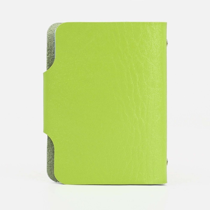 Визитница на кнопке, 12 карт, цвет салатовый