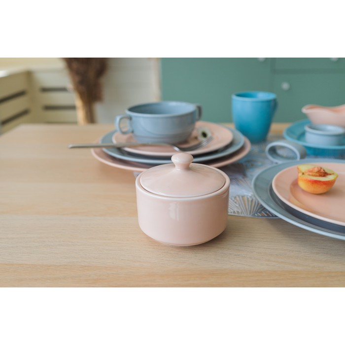 Чашка бульонная фарфоровая &laquo;Акварель&raquo;, 380 мл, цвет светло-серый