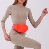 Поясная сумка на молнии, 2 кармана, цвет коралловый Поясная сумка на молнии, 2 кармана, цвет коралловый