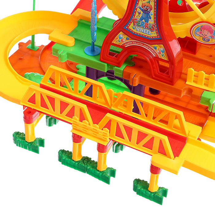 Железная дорога «Забавное путешествие», 2 паровоза, работает от батареек Железная дорога «Забавное путешествие», 2 паровоза, работает от батареек