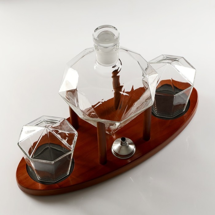 Мини-Бар Рубин, на подставке, штоф - 880 мл, бокалы - 200 мл, 32,5 х 13 х 23,5 см