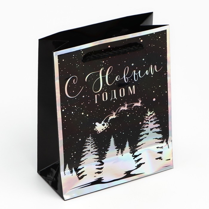 Пакет голографический вертикальный «Зимний лес», S 12 х 15 х 5.5 см , Новый год Пакет голографический вертикальный «Зимний лес», S 12 х 15 х 5.5 см , Новый год