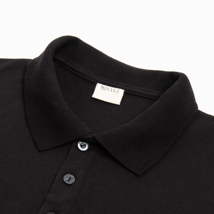 Футболка (поло) мужская MINAKU REGULAR FIT: цвет чёрный, р-р 44 Футболка (поло) мужская MINAKU REGULAR FIT: цвет чёрный, р-р 44