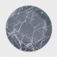 Набор столовый &laquo;Мрамор&raquo;, 7 предметов: тарелка d=30 см - 1 шт, d=21,5 см - 6 шт, цвет чёрный