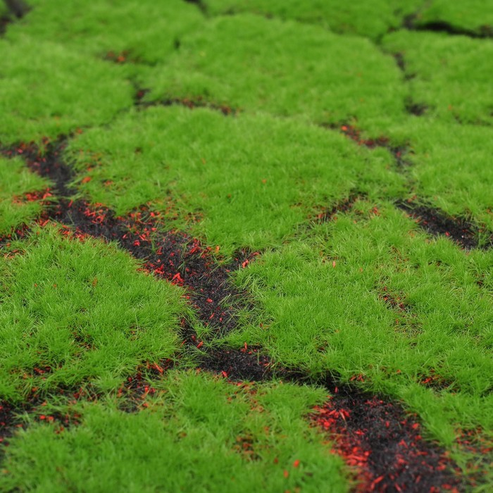 Мох искусственный, декоративный, полотно 1 × 1 м, рельефный, камни, зелёный на чёрном, Greengo Мох искусственный, декоративный, полотно 1 × 1 м, рельефный, камни, зелёный на чёрном, Greengo