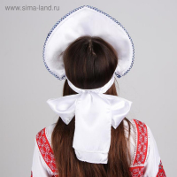 Кокошник «Павлово-Посадский», красно-синие цветы Кокошник «Павлово-Посадский», красно-синие цветы