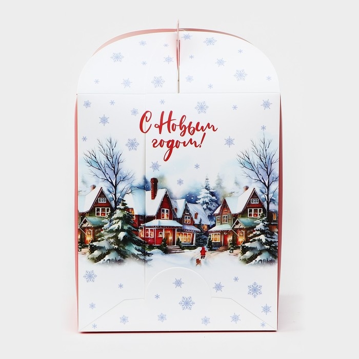 Складная коробка под маленький торт «Зимний город», 15 х 15 х 18 см, Новый год Складная коробка под маленький торт «Зимний город», 15 х 15 х 18 см, Новый год