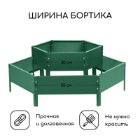 Клумба оцинкованная, 2 яруса, d = 60–100 см, h = 30 см, зелёная, Greengo Клумба оцинкованная, 2 яруса, d = 60–100 см, h = 30 см, зелёная, Greengo