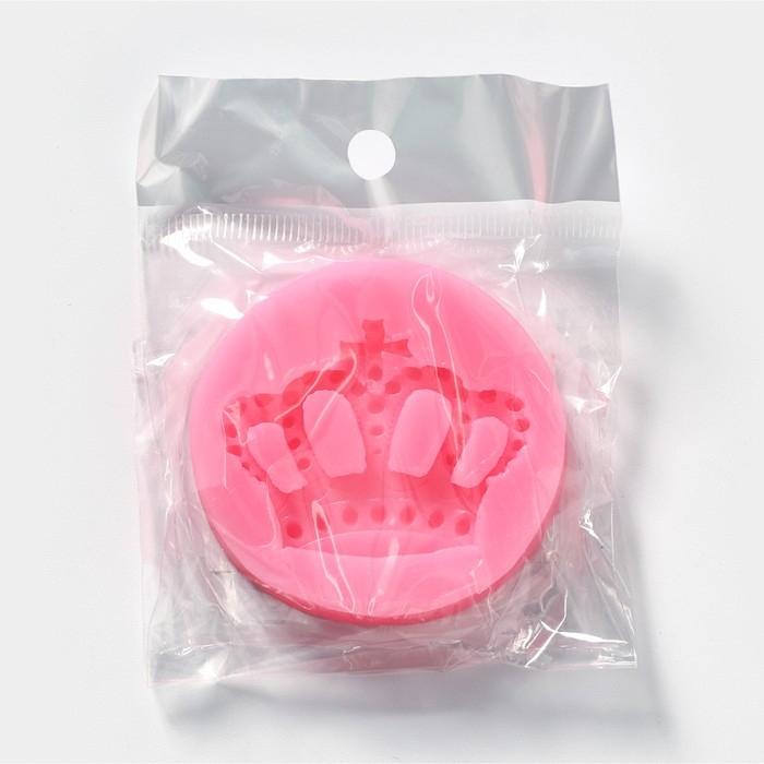 Молд &laquo;Корона&raquo;, силикон, 5,5&times;5,5 см, цвет розовый