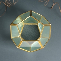 Подсвечник стекло, металл "Гранённый шар" прозрачный 16х16х14 см Подсвечник стекло, металл "Гранённый шар" прозрачный 16х16х14 см