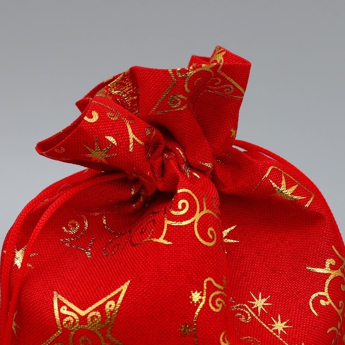 Мешочек подарочный холща &laquo;Счастливого Нового Года&raquo;, тиснение, 16 х 24 см +/- 1.5 см, Новый год