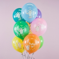 Шар латексный 12" &laquo;Буба&raquo;, пастель, 1-сторонний, набор 25 шт., МИКС